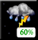Tonight: A slight chance of rain showers between 7pm and 8pm, then a chance of showers and thunderstorms between 8pm and 11pm, then showers and thunderstorms likely between 11pm and 5am, then a chance of showers and thunderstorms. Mostly cloudy, with a low around 61. Southwest wind 0 to 5 mph. Chance of precipitation is 60%. New rainfall amounts between a quarter and half of an inch possible. Tonight: Chance Showers And Thunderstorms then Showers And Thunderstorms Likely